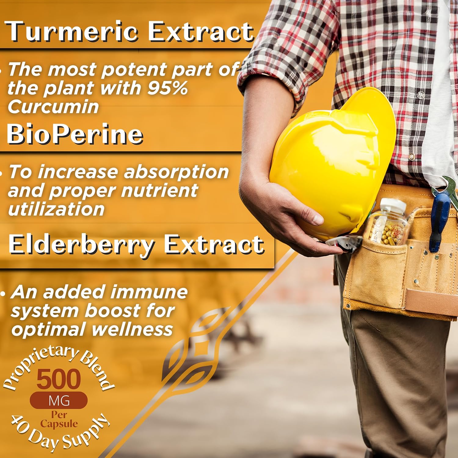 Turmeric Curcumin with Black Pepper Extract 1500mg - High Absorption Ultra Potent Turmeric Supplement with 95% Curcuminoids and BioPerine - Non GMO Curcumin Capsules for Joint Support - 120 Capsules