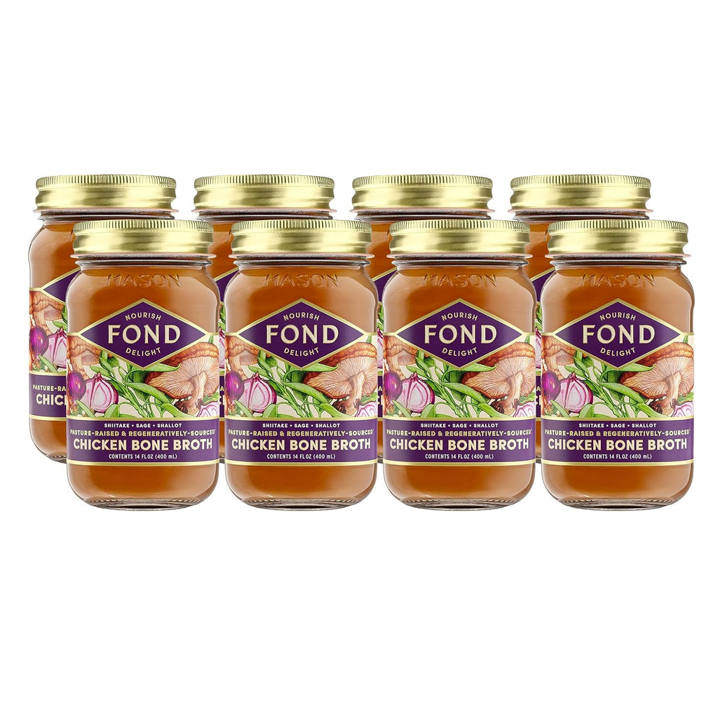 FOND Pasture-Raised Regenerative Chicken Bone Broth infused with Organic Shiitake & Sage