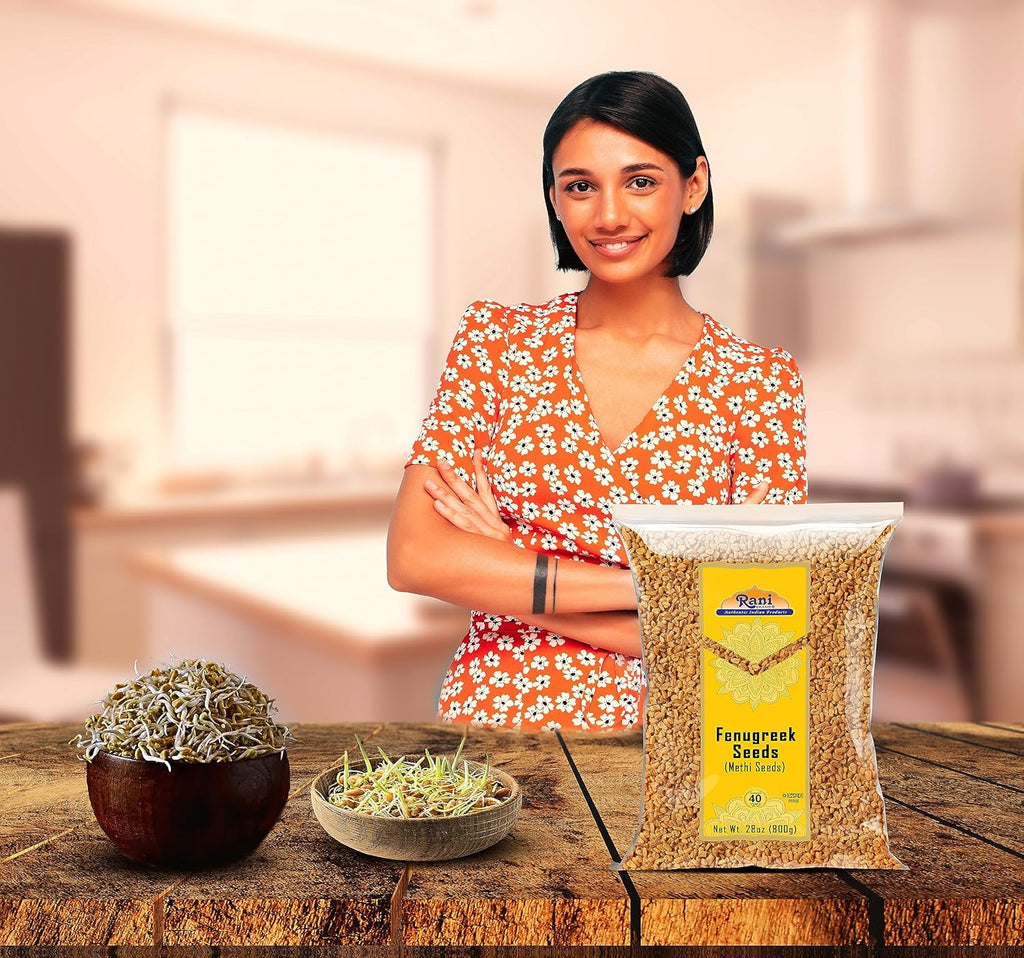 Rani Fenugreek (Methi) Seeds Whole 7oz (200g) Trigonella foenum graecum ~ All Natural | Vegan | Gluten Friendly | Non-GMO | Kosher | Indian Origin, used in cooking & Ayurvedic spice