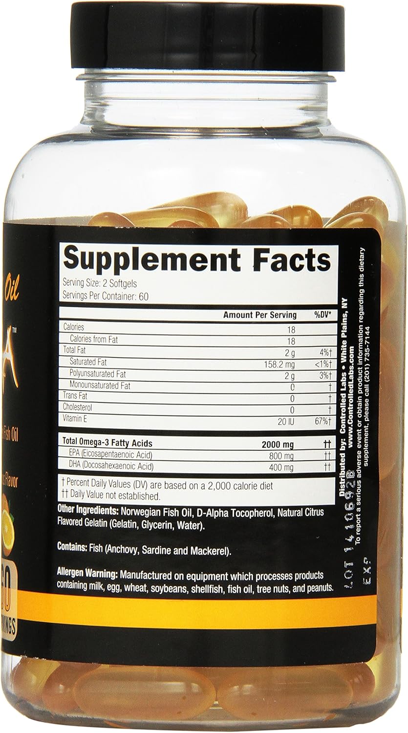 CONTROLLED LABS Overall Health Bundle, 45 Servings Orange Triad, 120 Count Orange Oximega Fish Oil, Muscle Building and Recovery Supplement for Men and Women