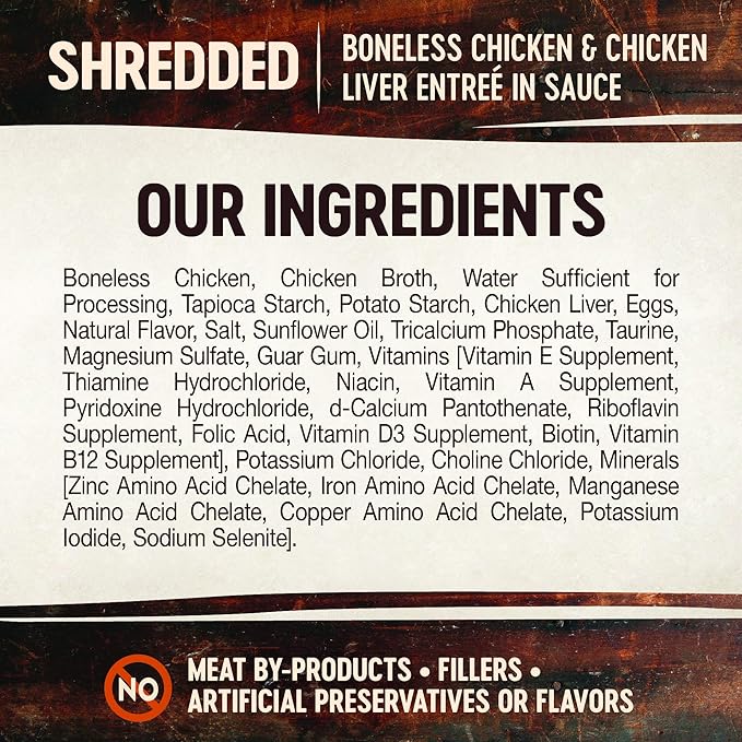 Wellness CORE Signature Selects Shredded Adult Wet Cat Food, Natural, Protein-Rich, Grain Free, 5.3 Ounce, 12 Pack (Chicken & Chicken Liver)