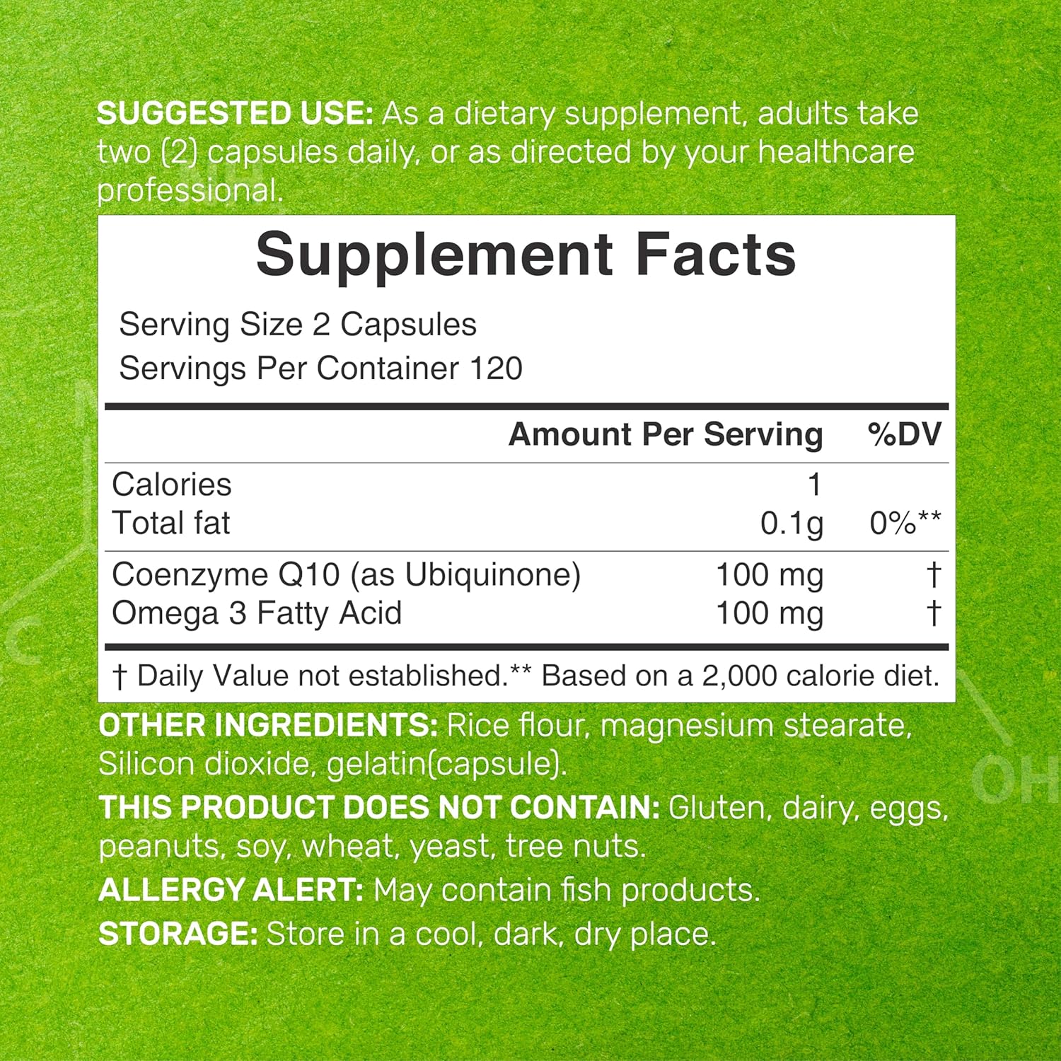 DEAL SUPPLEMENT CoQ10 100mg with Omega 3 100mg, 240 Capsules | Bioavailable Coenzyme Q10 Formula | Supports Heart, Energy & Brain Health | Antioxidant Support | Non-GMO