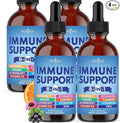 NEW AGE 8-in-1 Immune Support Liquid Drops – Elderberry, Turmeric Curcumin, Echinacea, Ginger, Vitamins C & D3, Zinc & B6 – Fast-Absorbing Immune & Antioxidant Support – Non-GMO – 8 oz