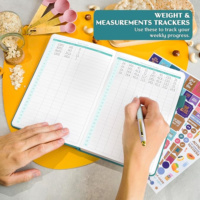 Legend Wellness Planner & Food Journal Pocket – Daily Diet & Health Journal with Weight Loss, Measurement & Exercise Trackers – Lifestyle & Nutrition Diary – Lasts 6 Months, 3.9x6.3″ – Dark Teal