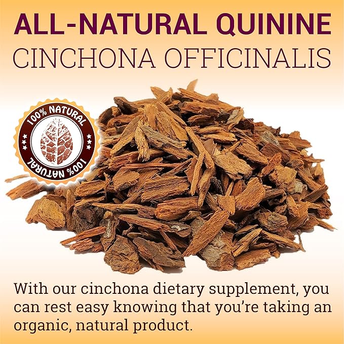 Quinine Capsules - Cinchona Officinalis Bark Herbal Supplement for Muscle, Cramp Defense and Overall Digestive Health - All-Natural Quinine Sulfate Pills, 500mg per Capsule, 160 Tablets