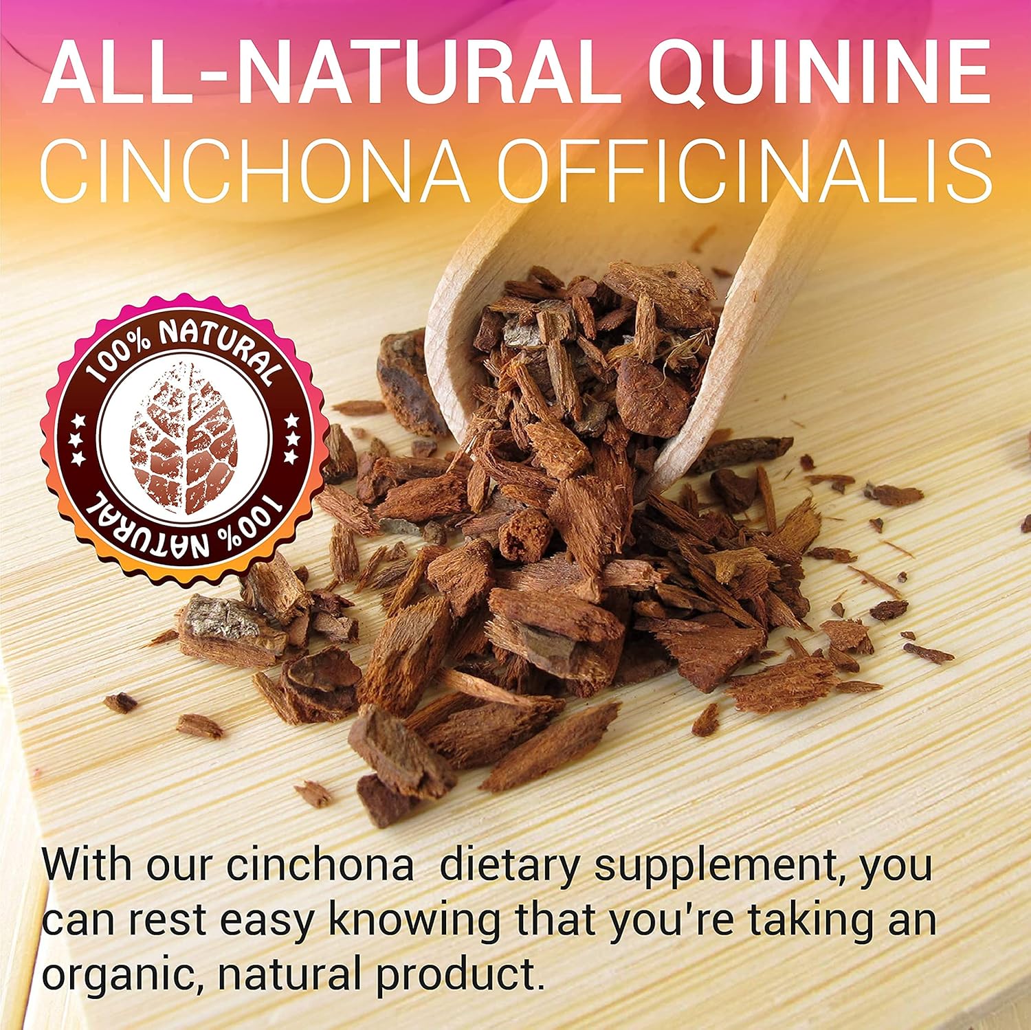 Quinine Capsules - Cinchona Officinalis Bark Herbal Supplement for Muscle, Cramp Defense and Overall Digestive Health - All-Natural Quinine Sulfate Pills, 500mg per Capsule, 100 Tablets