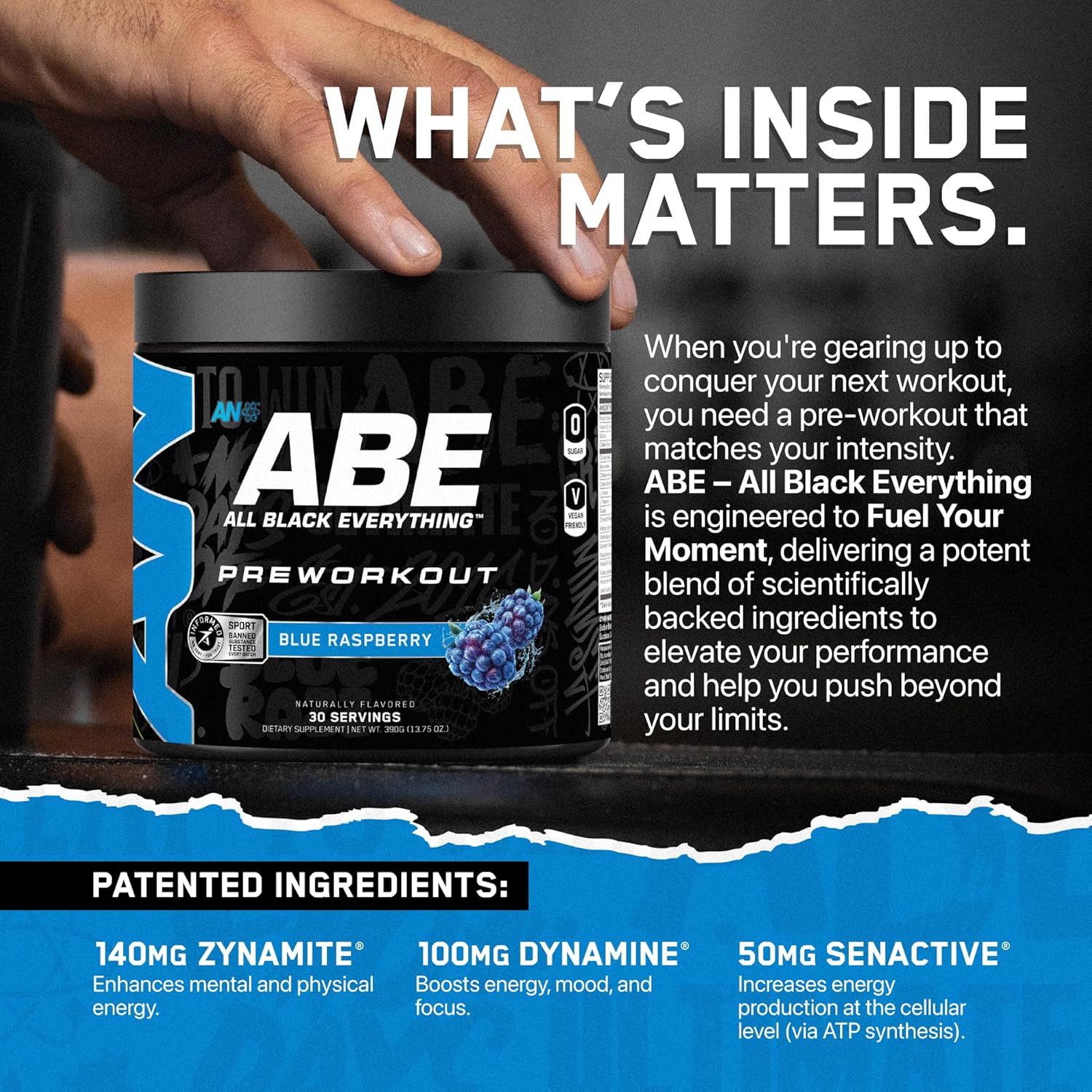 All Black Everything Pre Workout Powder | 30 Servings | Bubblegum Crush | 350mg Caffeine | Nootropic Pre-Workout Blend | Beta Alanine + Citrulline | Energy Supplement for Men and Women