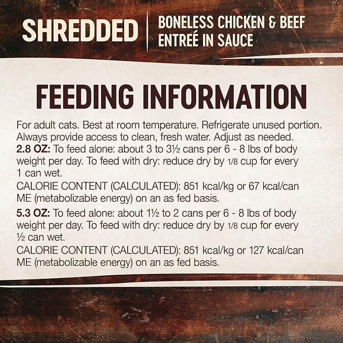 Wellness CORE Signature Selects Shredded Adult Wet Cat Food, Natural, Protein-Rich, Grain Free, 2.8 Ounce, 12 Pack (Chicken & Beef Entree)