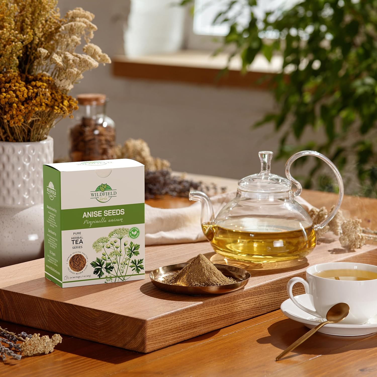 50 Bags Dried Anise Seeds Anaise Seeds Herb Tea (Pimpinella Anisum) - 50 Count 1,5 g Bags Anise Seed Herbal Tea Semilass De Anis