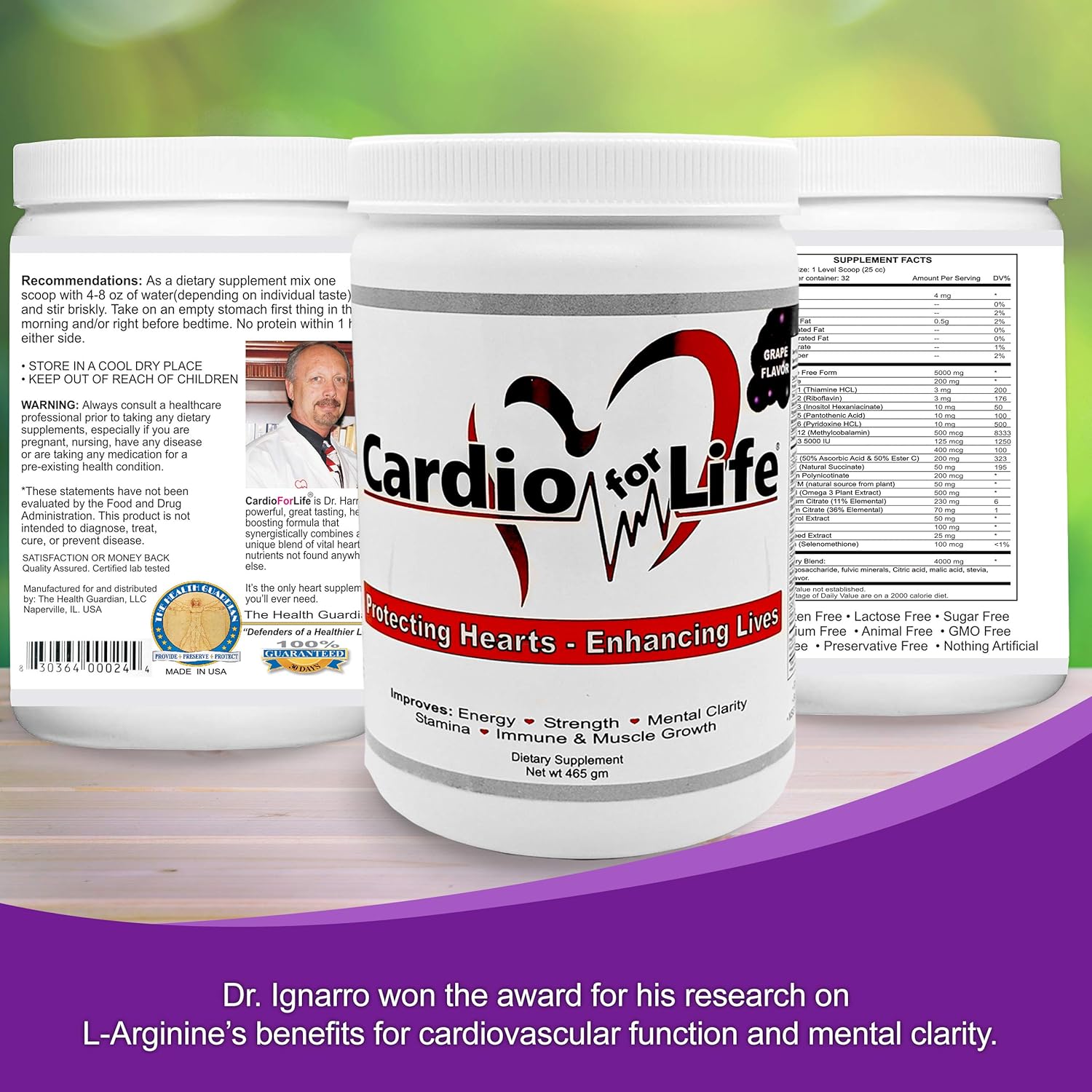 CardioForLife - 16 oz. Powder w/ AstraGin - Grape Flavor