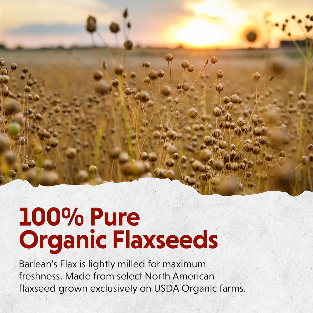 Barlean's Forti-Flax Organic Flaxseed, Ground Whole Raw Seeds, Omega-3 Supplement with Lignans and Dietary Fiber, Bulk Ground Flax Seed, 16 oz, 2 Pack