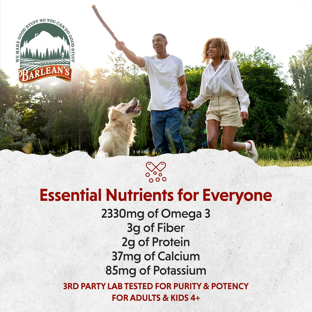 Barlean's Organic Flax Chia Coconut Seed Blend with 2,330 mg Omega 3 Fatty Acids, Fiber Supplement with Whole Chia Seeds and Ground Flaxseed, 12 oz