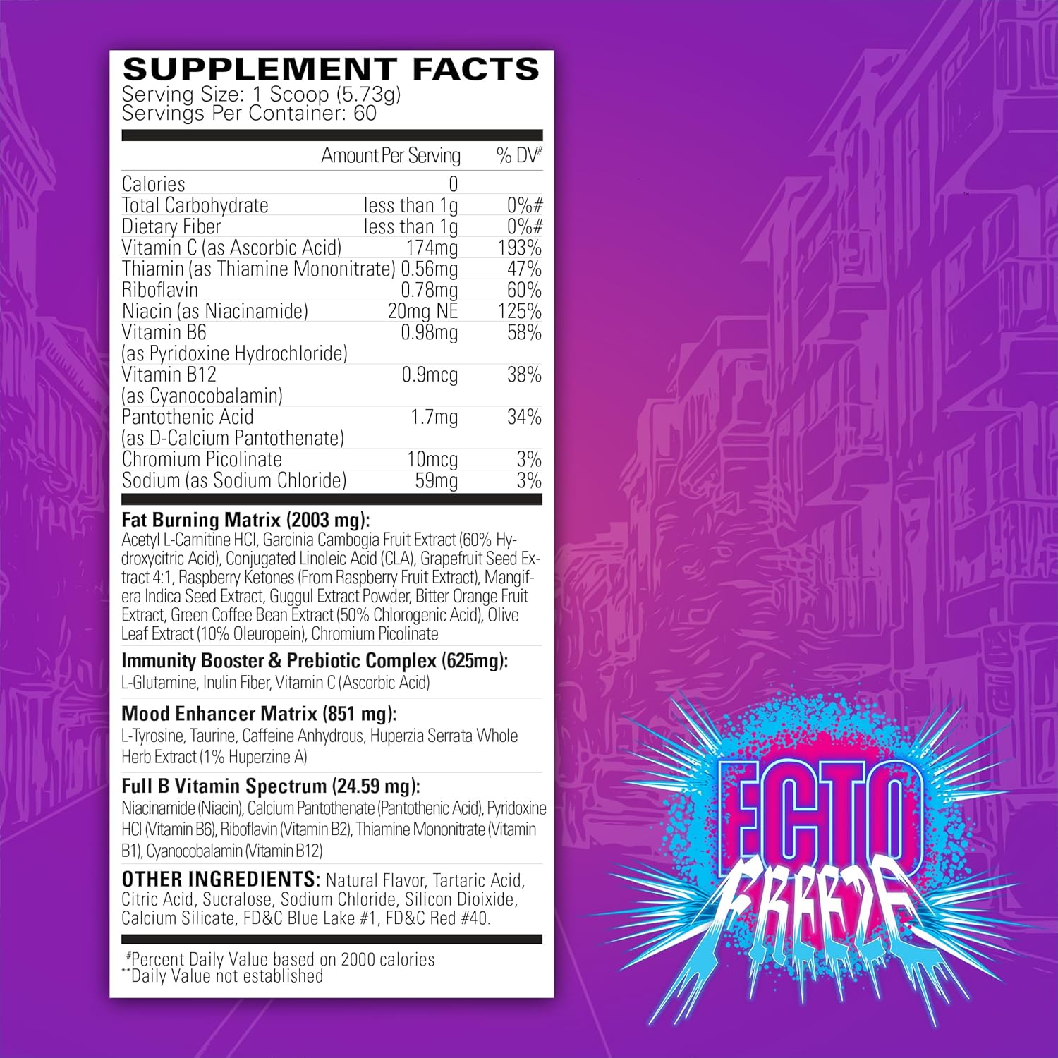 EHP Labs x Ghostbusters OxyShred Pre Workout Powder Supplement - Preworkout Powder with Acetyl L Carnitine, Energy Boost Drink - Ecto Freeze, 60 Servings