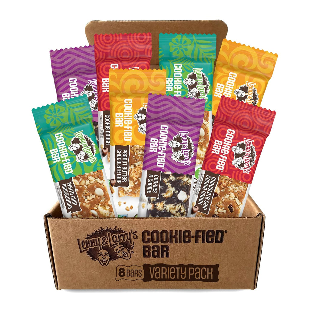 Lenny & Larry’s Cookie-fied Protein Bar Variety Pack – 4 Flavors – 8 x 1.59oz Vegan Protein Bars – High Protein Snacks with 12g Plant Protein & 5g Fiber – Gluten Free Snack – Non-GMO