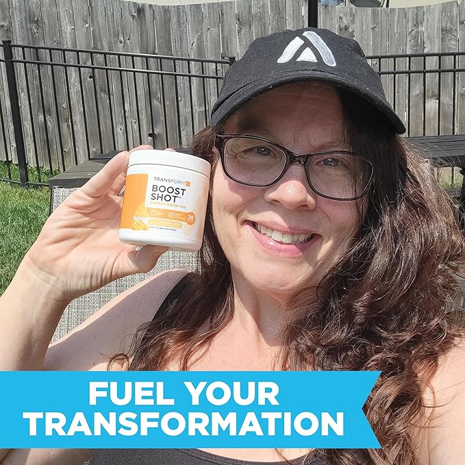 TransformHQ Energy & Focus Powder (Cotton Candy) - Boost Shot Clean Energy Drink Mix - Sugar Free - Non-GMO, Gluten-Free - 28 Servings