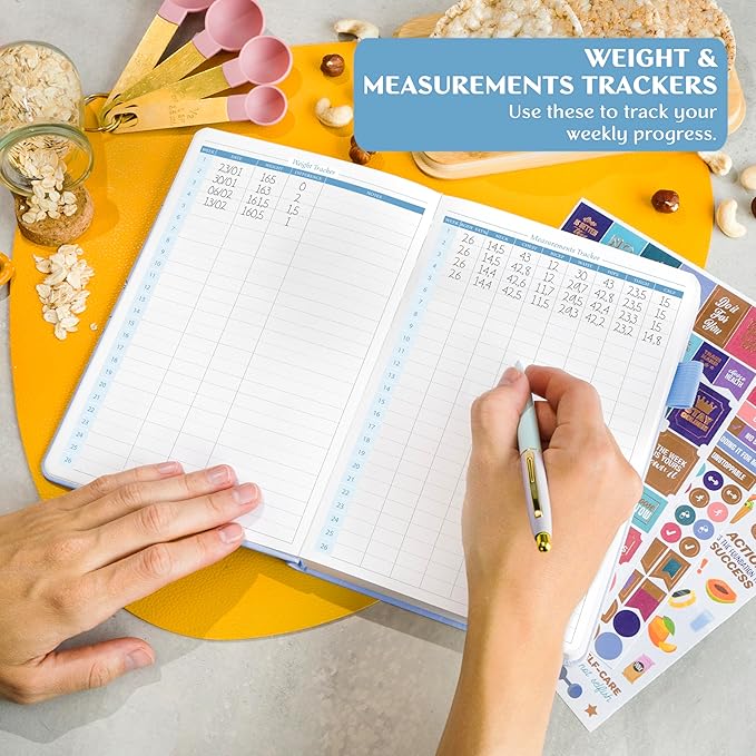 Legend Wellness Planner & Food Journal Pocket – Daily Diet & Health Journal with Weight Loss, Measurement & Exercise Trackers – Lifestyle & Nutrition Diary – Lasts 6 Months, 3.9x6.3″ – Periwinkle