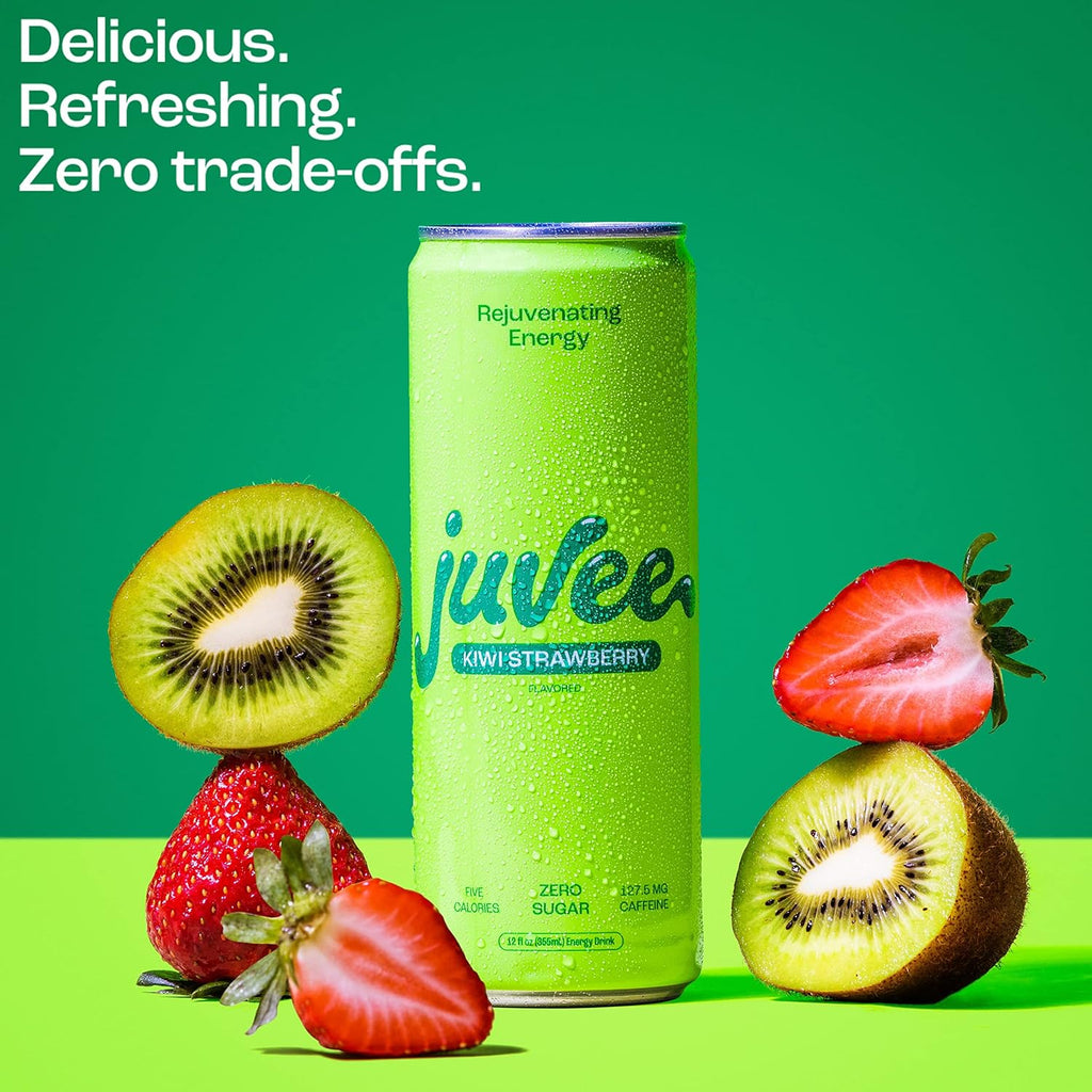 Juvee Energy Drink 0 Sugar 5 Calories (Pack of 12) (KIWI STRAWBERRY)