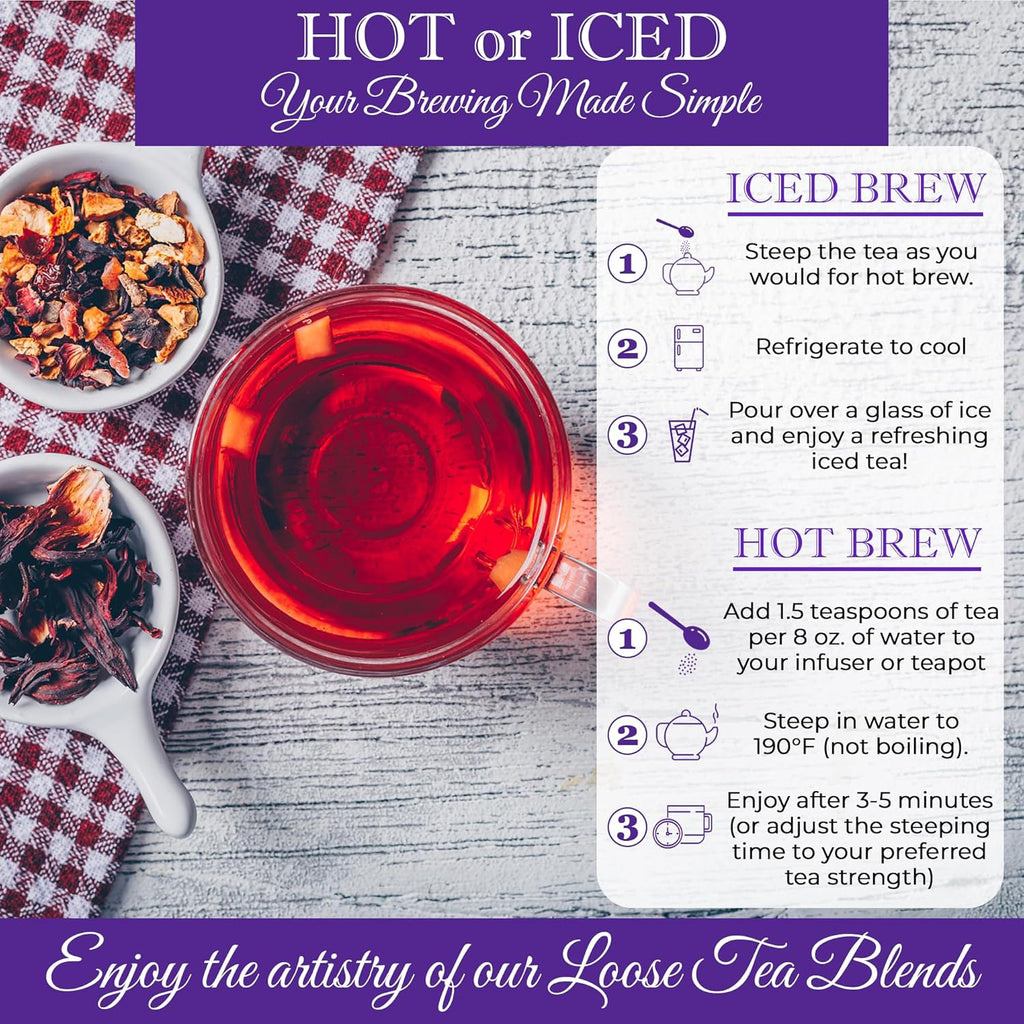 Bellasia Tea Blueberry Pie for Kids Using Real Fruit Pieces - Caffeine Free Herbal Tea Blend with Real Ingredients & Balanced Flavor- Add Loose Leaf Tea to Your Child’s Routine for A Fun & Tasty Drink