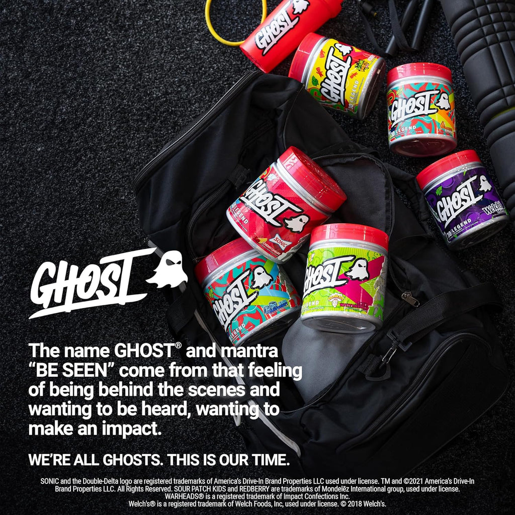 GHOST Legend Pre-Workout Powder, Sonic Cherry Limeade - 30 Servings – Pre-Workout for Men & Women with Choline, L-Citrulline, & Beta Alanine for Energy & Focus