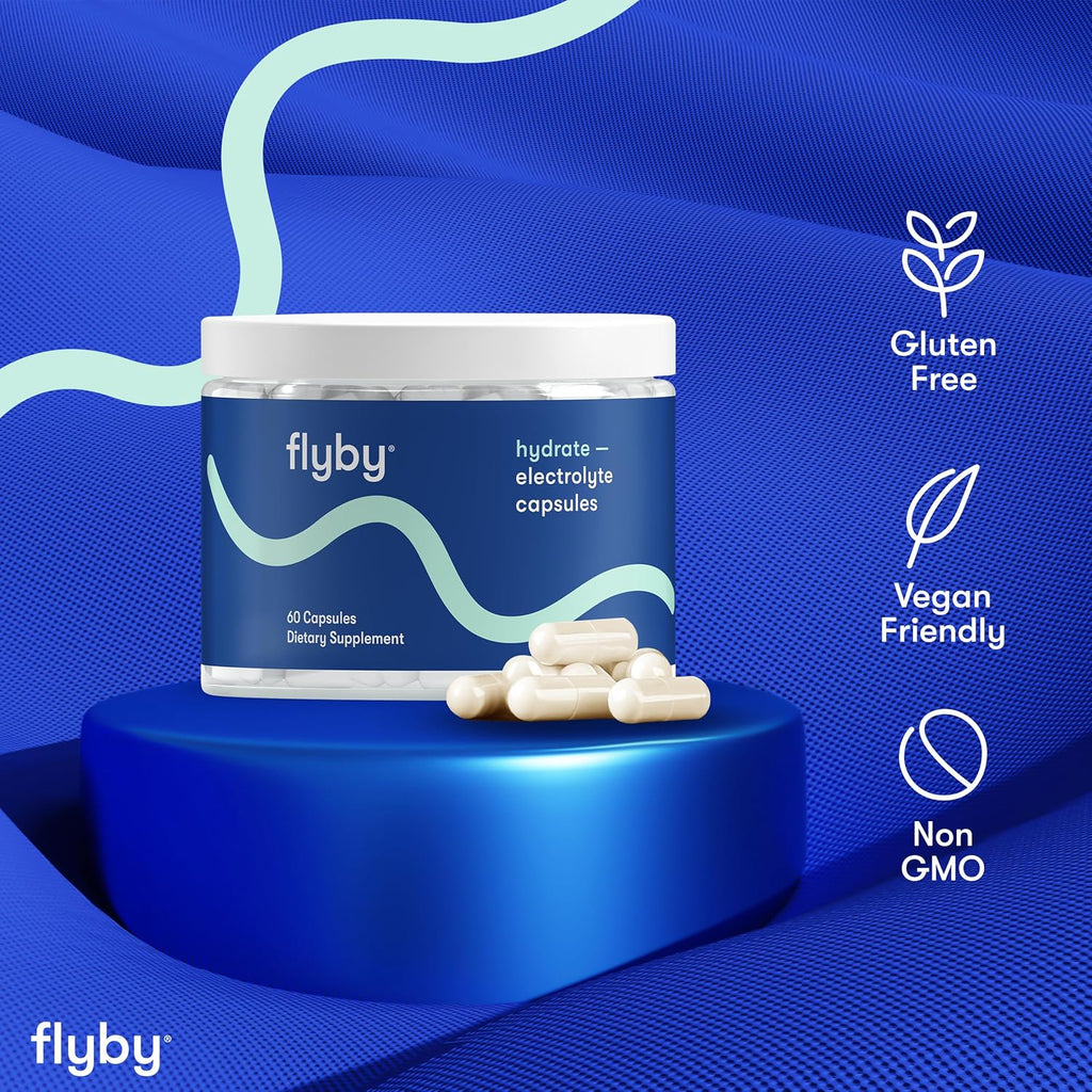 Flyby Electrolyte Capsule - Contains Sodium, Potassium, Vitamin D3, B Vitamins, Copper and Manganese | Electrolytes Recovery | Non-GMO | No Added Sugar – 60 Count