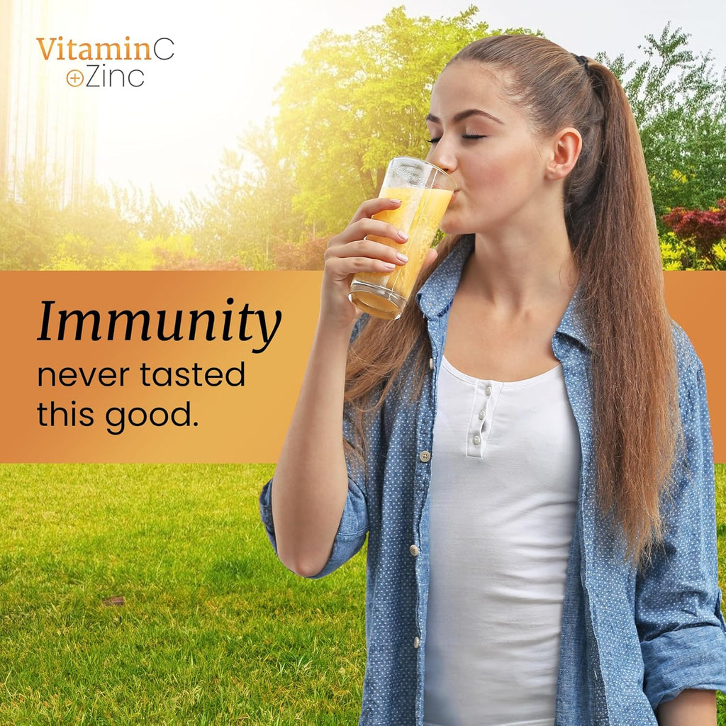 SIGNIFY NATURE Vitamin C 1000mg Effervescent Tablets - Potent Immune Support VIT C with Zinc Supplement - Sugar-Free & Vegan Formula | Dissolvable Vitamin C Tablets - Water Soluble Fizzy Elixir - 20CT