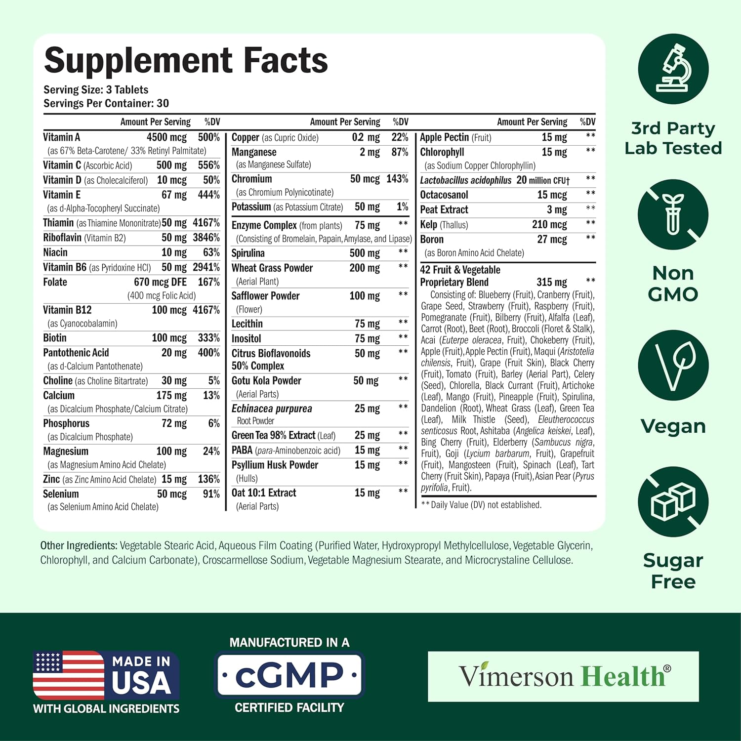 Vegan Multivitamin for Women & Men - Essential Multivitamins & Multiminerals 90 Tablets with Vitamin B12, A, D, C, Zinc, Magnesium & More for Total Body Wellness - 23 Key Nutrients & Vitamins