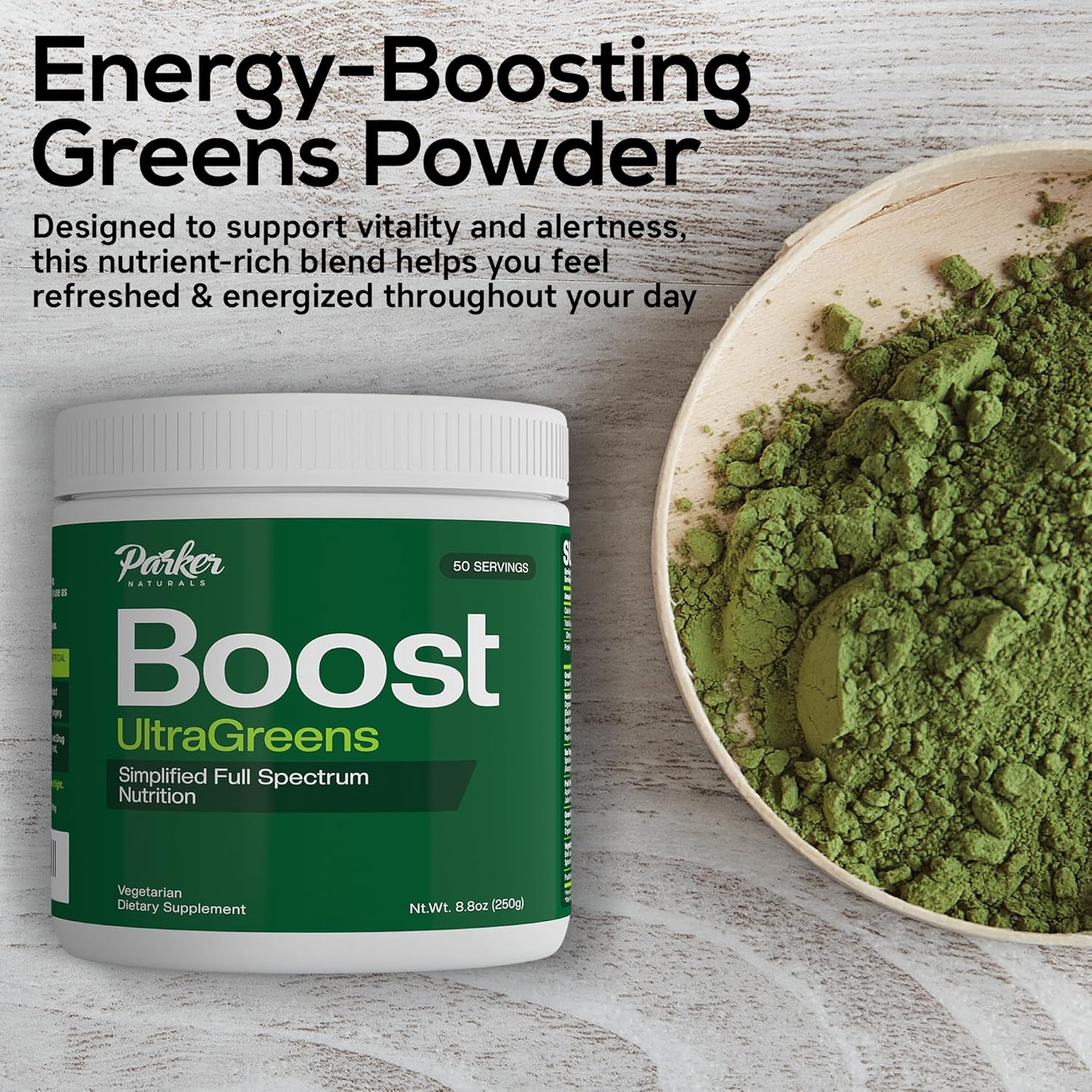 Greens Superfood Powder 50 Servings – Boost UltraGreens Super Greens Powder – Organic Spirulina, Grasses & Antioxidants | Premium Superfood for Daily Energy | Detox & Whole-Body Wellness