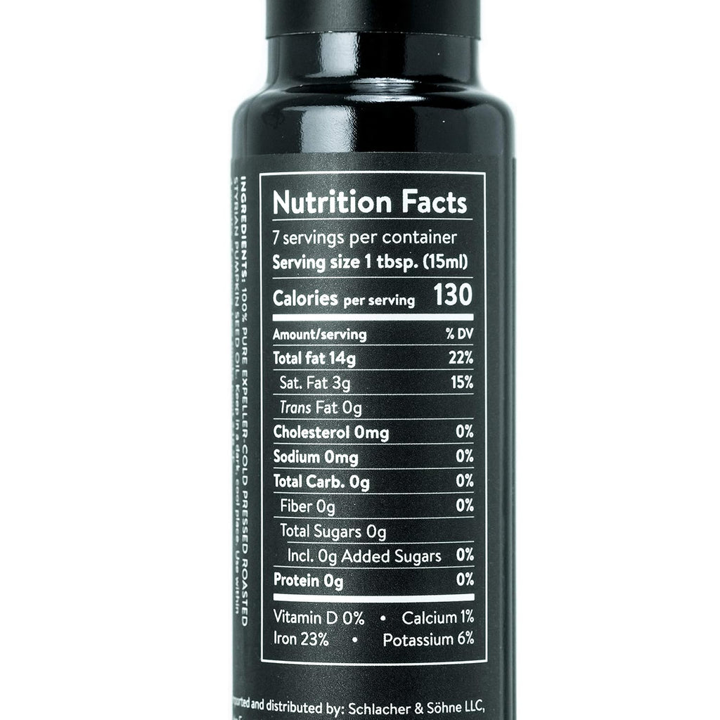 Schlacher & Söhne Styrian Pumpkin Seed Oil: 100% Pure, Cold Pressed, Non GMO, Gluten Free, Vegan, May Helps in Hair Growth, Made in Austria (100 ml, 3.3 FL OZ)