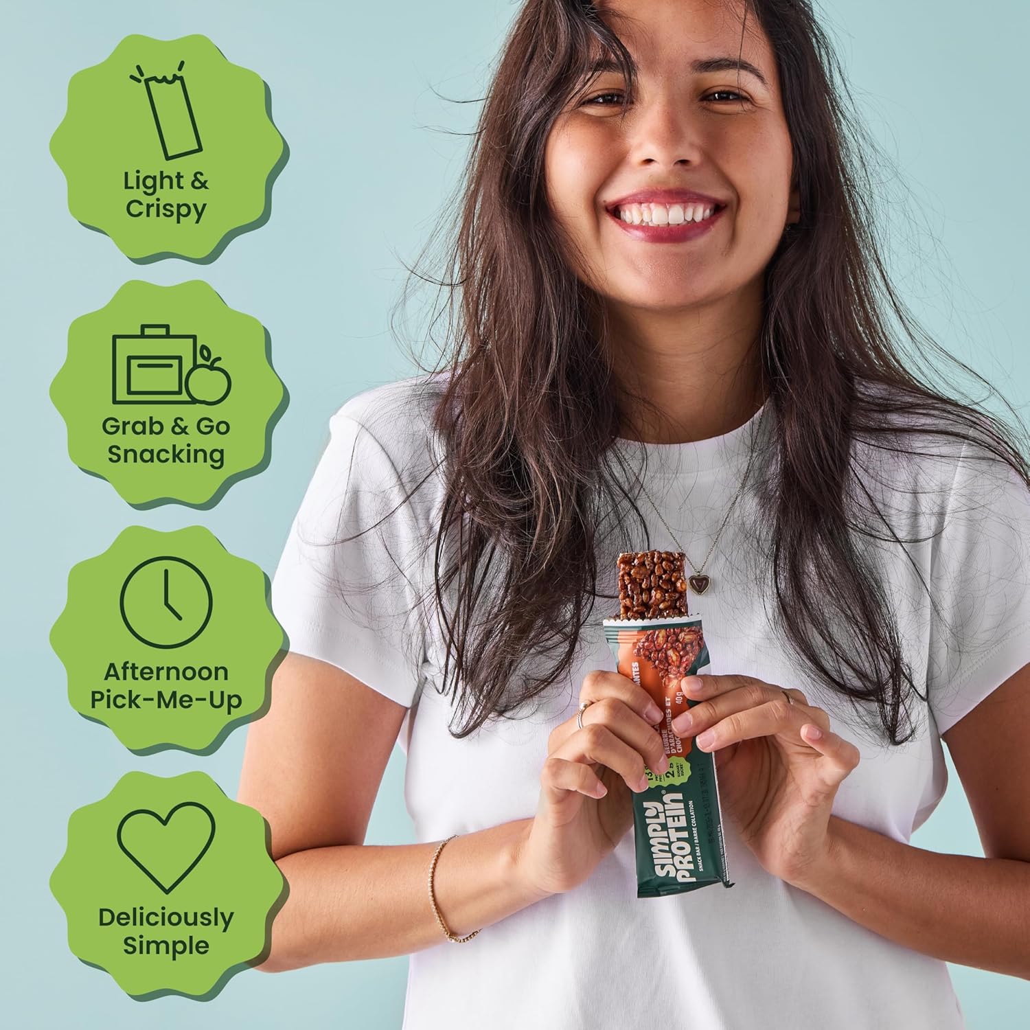 Simply Protein - Crispy Bars Variety Pack, Peanut Butter + Lemon Coconut - Plant Based Protein Bars - 13g Protein, 2g Sugar, 7g Fiber - Vegan, Gluten Free, Non GMO, Kosher - 16 Bars, 2 Boxes