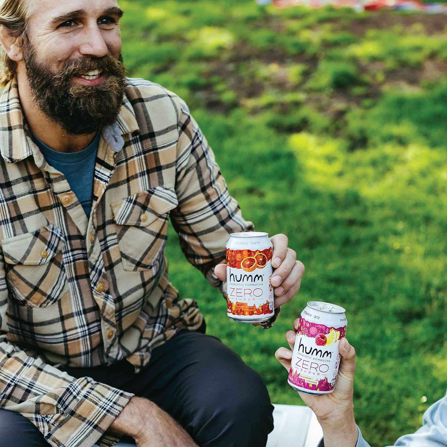 Humm Probiotic Kombucha Zero Sugar Blood Orange, No Refrigeration Needed, Keto Friendly, Organic, Vegan, Gluten Free, 12oz Cans (8 Pack)