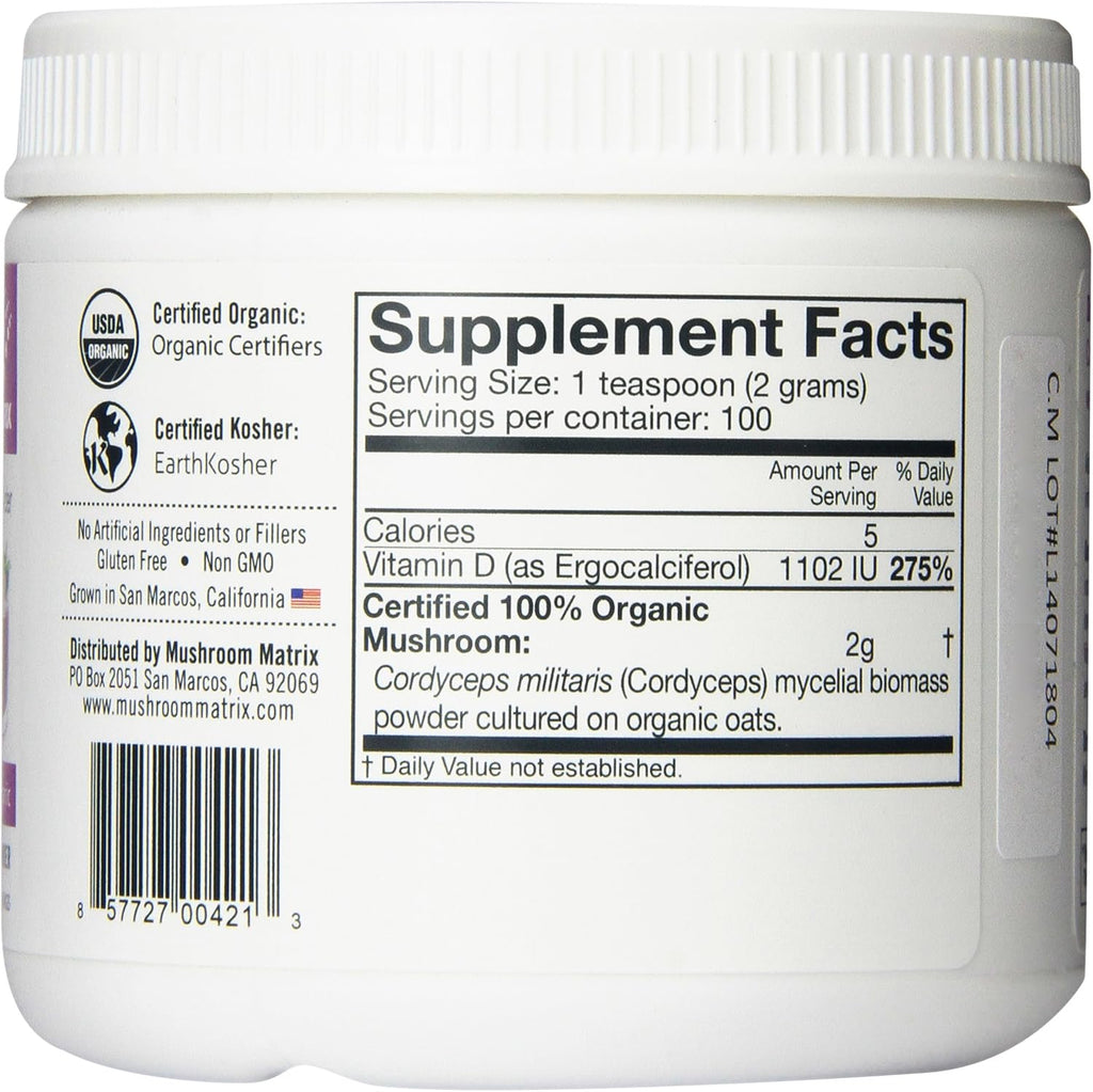 Om Organic Mushroom Superfood Powder, Cordyceps, 100 Servings, Energy and Endurance Support Supplement, 7.05 Ounce (Pack of 1)