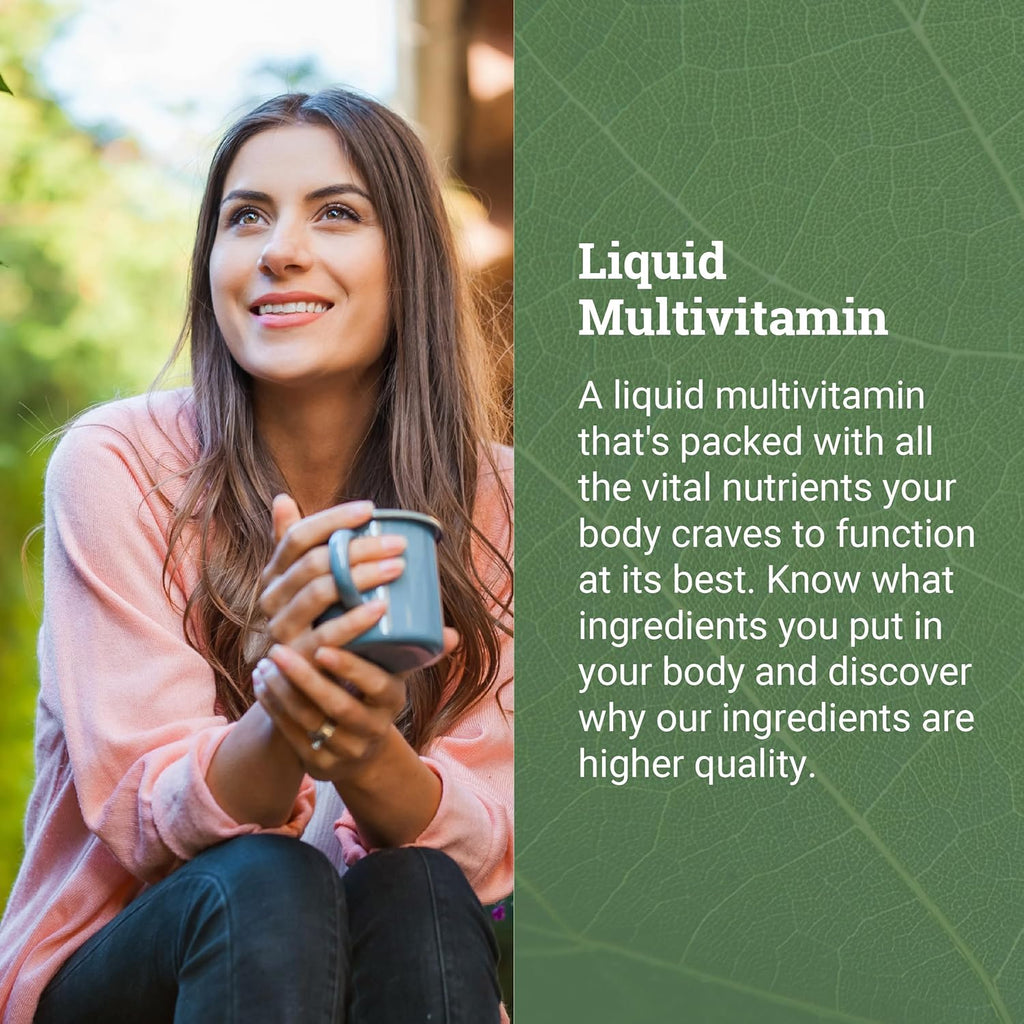 Earth Harmony Liquid Multivitamins for Women & Men (Tropical Berry Flavor) - 30+ Liquid Vitamins, Minerals & Organic Antioxidant Blend - Morning Multivitamin for Immune Support and Energy - 32 Fl Oz