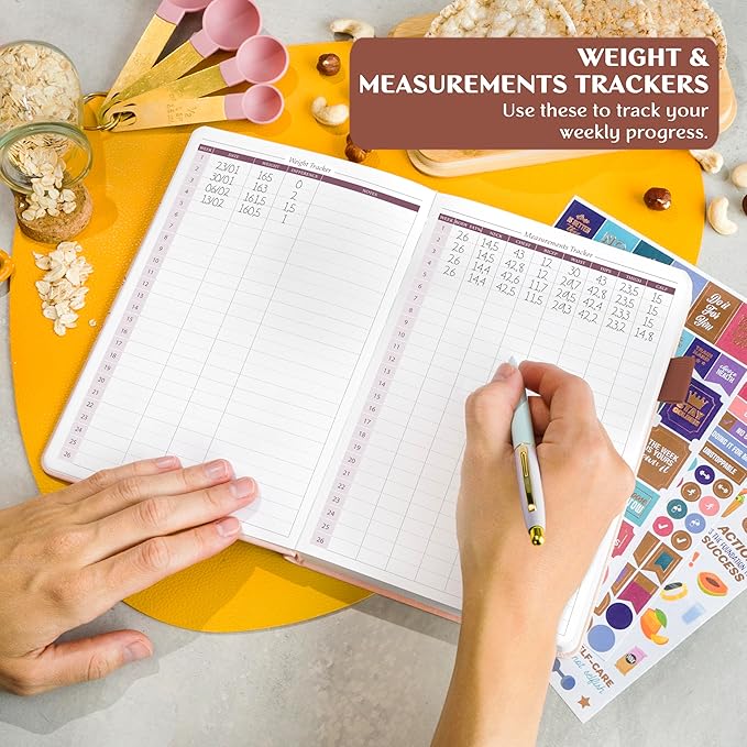 Legend Wellness Planner & Food Journal Pocket – Daily Diet & Health Journal with Weight Loss, Measurement & Exercise Trackers – Lifestyle & Nutrition Diary – Lasts 6 Months, 3.9x6.3″ – Rose Gold