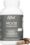 Mood Mushrooms - Lifted Mushroom Supplement - Lion's Mane, Reishi, Chaga, Turkey Tail, Maitake - Energy, Focus, Stress Relief