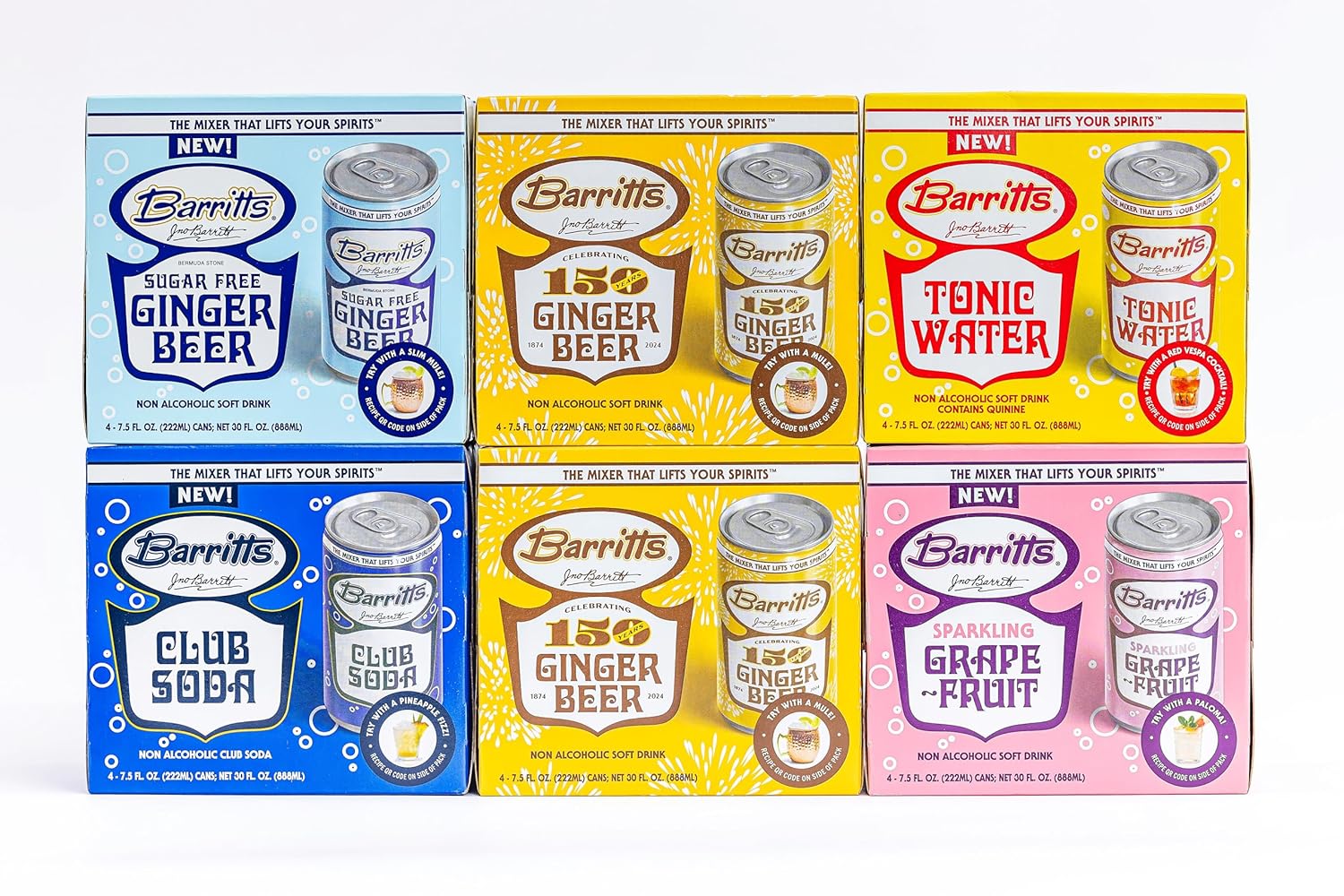 Barritt's Mixers - Double Ginger Beer Mixer Set, Non-Alcoholic Soda Cocktail Mixer, 7.5 fl oz Cans, 24 Pack, Mini