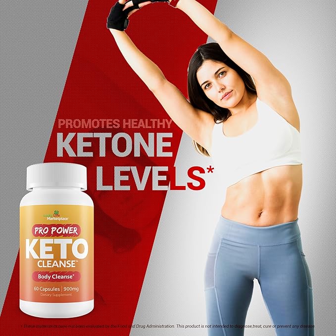 PRO Power Keto Cleanse - Plant Based Body Cleanse W/PROBIOTICS - Keto Cleanse to AID Healthy Ketone Levels for Energy - Support Nutrient Absorption & DETOXIFICATION - Promote Body Health & Wellness