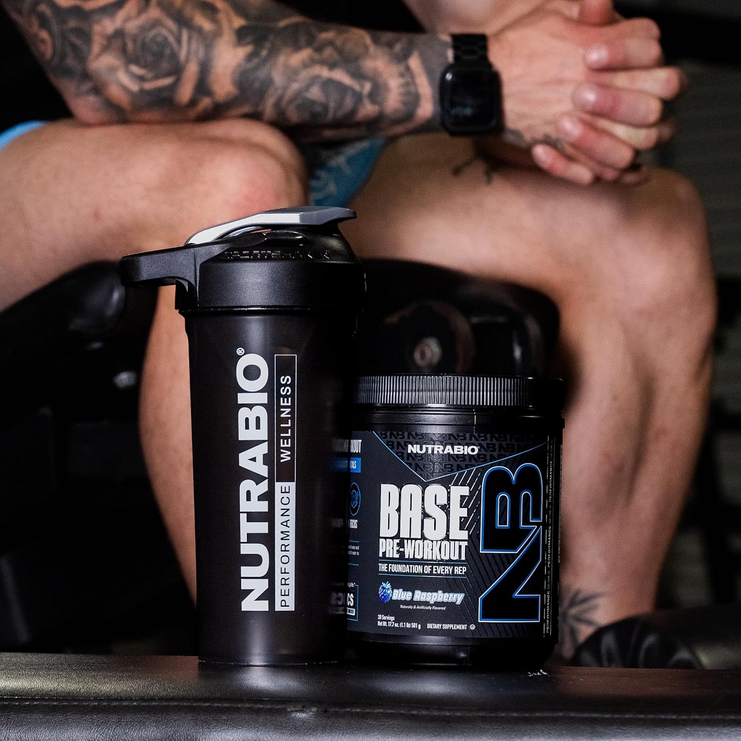 NutraBio Base Pre-Workout Powder 200mg Caffeine, Sustained Energy, Focus, Endurance, Pump, Sugar Free, Clean Preworkout for Men and Women - Beta Alanine, L-Tyrosine, 30 Servings - Blue Raspberry