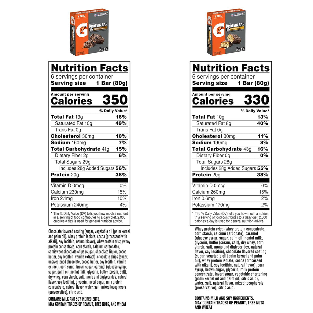 Gatorade Whey Protein Bars, Variety Pack, 2.8 oz bars , 18 Count (Pack of 1)