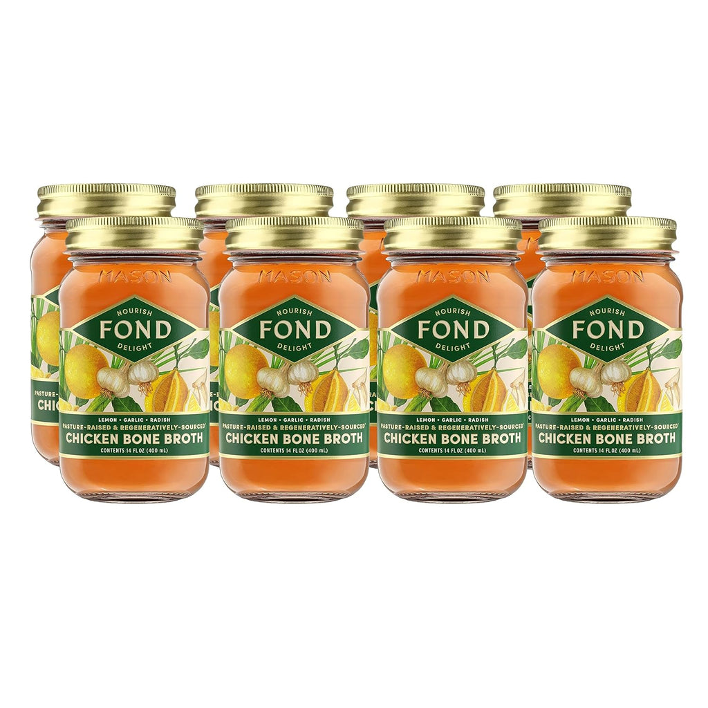 FOND Pasture-Raised Regenerative Chicken Bone Broth infused with Organic Lemon & Garlic
