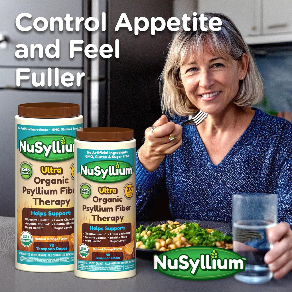 NuSyllium Psyllium Husk Capsules, Organic, USDA Sugar Free, Vegan, 175 Count, Keto-Friendly Dietary Fiber Supplement, Helps Promote Digestive Health*