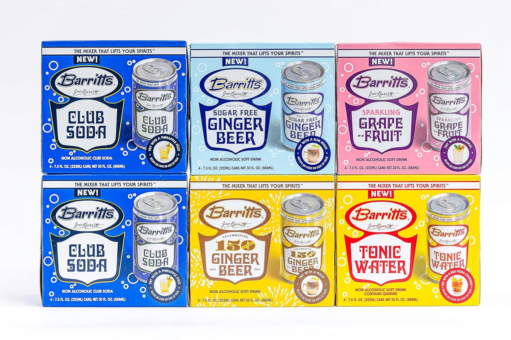 Barritt's Mixers - Double Club Mixer Set, Non-Alcoholic Soda Cocktail Mixer, 7.5 fl oz Cans, 24 Pack, Mini