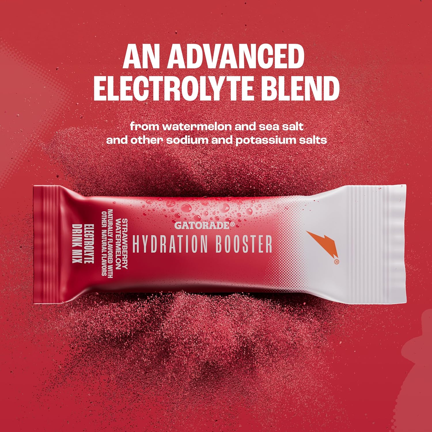 Gatorade Hydration Booster Electrolyte Drink Mix Powder Packets, Strawberry Watermelon, Advanced Electrolyte Blend, No Added Colors, No Artificial Sweeteners, Essential Vitamins A, C, B3, B5, B6, Makes 20 Fl Oz (6 Pack)