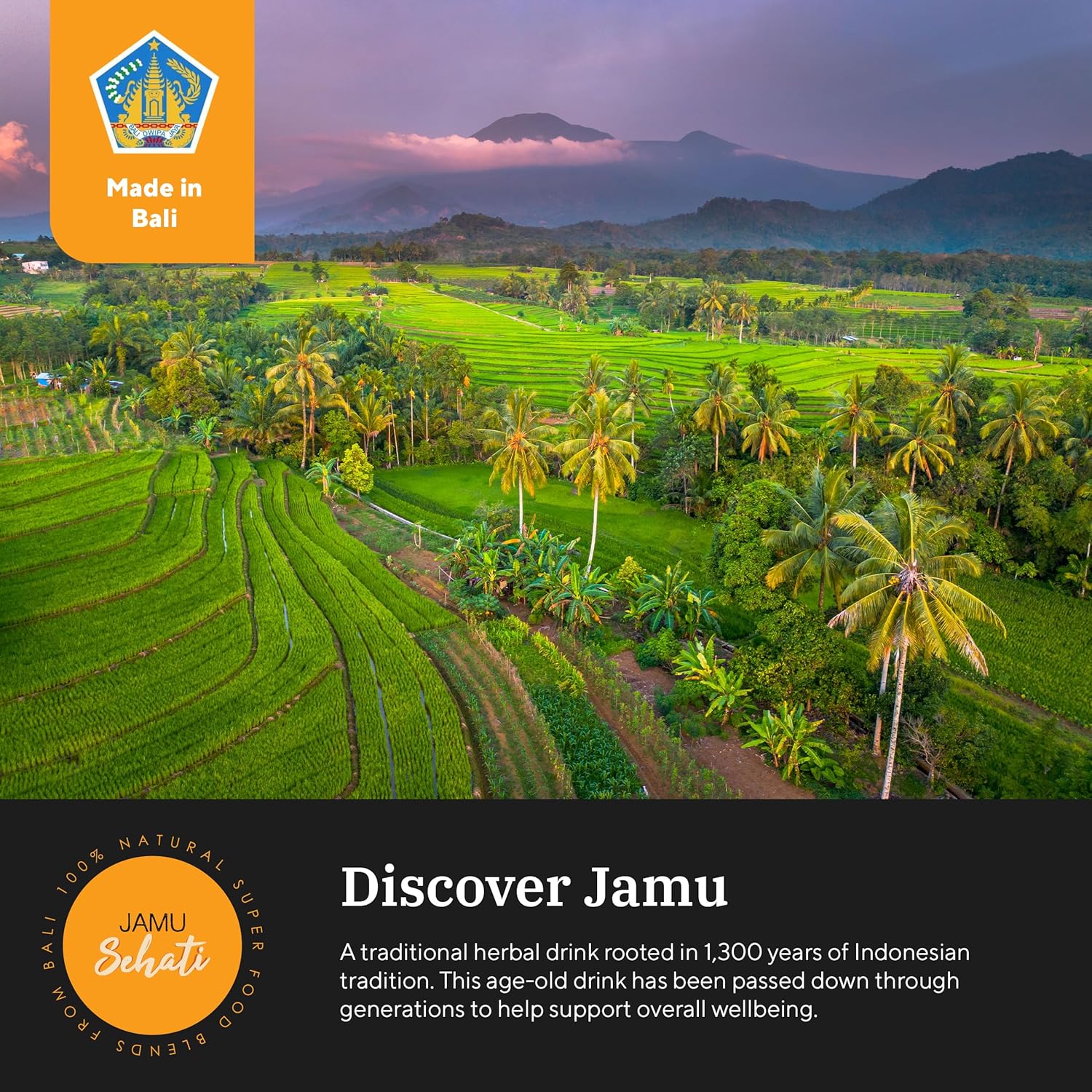 JAMUSEHATI Immunity, Natural Superfoods Blend from Bali, Containing Javanese Turmeric, Red Ginger, Moringa and Matcha, Pack of 3 Sachets
