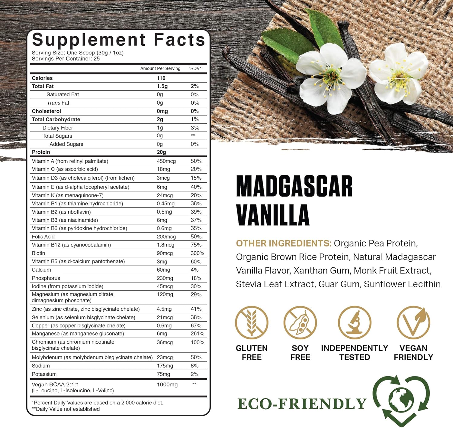 Ambrosia Planta - Premium Organic Plant-Based Protein | Vegan & Keto Friendly | Gourmet Flavors with No Bloating or Stomach Upset | Gluten & Soy Free | No Added Sugar | 25 Servings | Vanilla