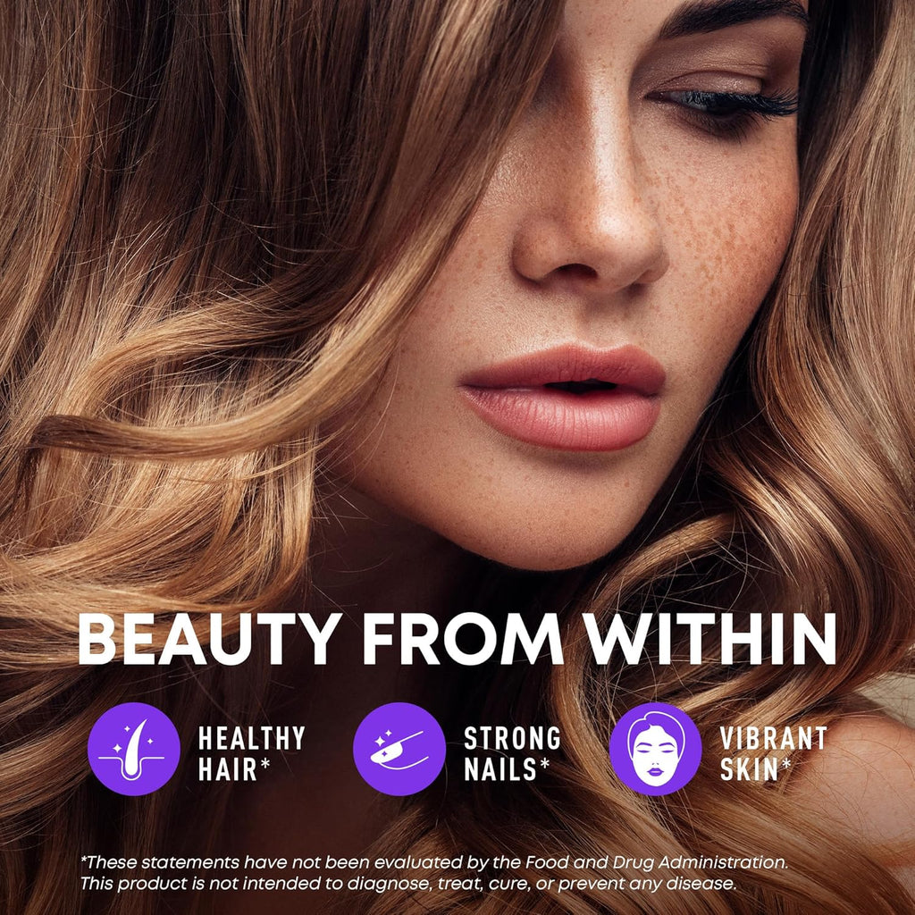 SimplyVital Liquid Biotin & Collagen - Hair, Skin & Nails Vitamins with Biotin 10000mcg & Collagen Peptides - Made in USA - Liquid Collagen for Healthy Skin & Hair Growth Support - 2 fl oz
