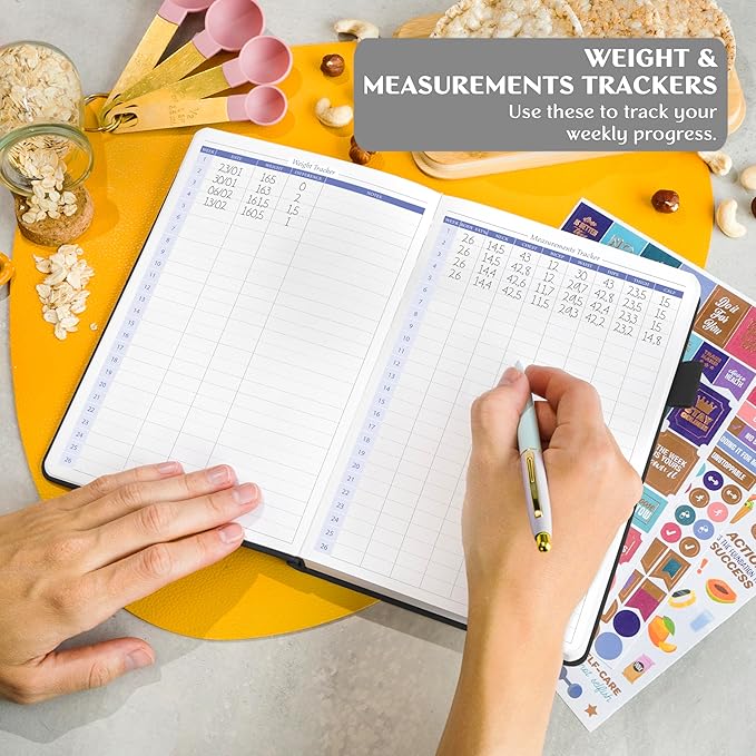 Legend Wellness Planner & Food Journal – Daily Diet & Health Journal with Weight Loss, Measurement & Exercise Trackers – Lifestyle & Nutrition Diary – Lasts 6 Months, A5 size – Black