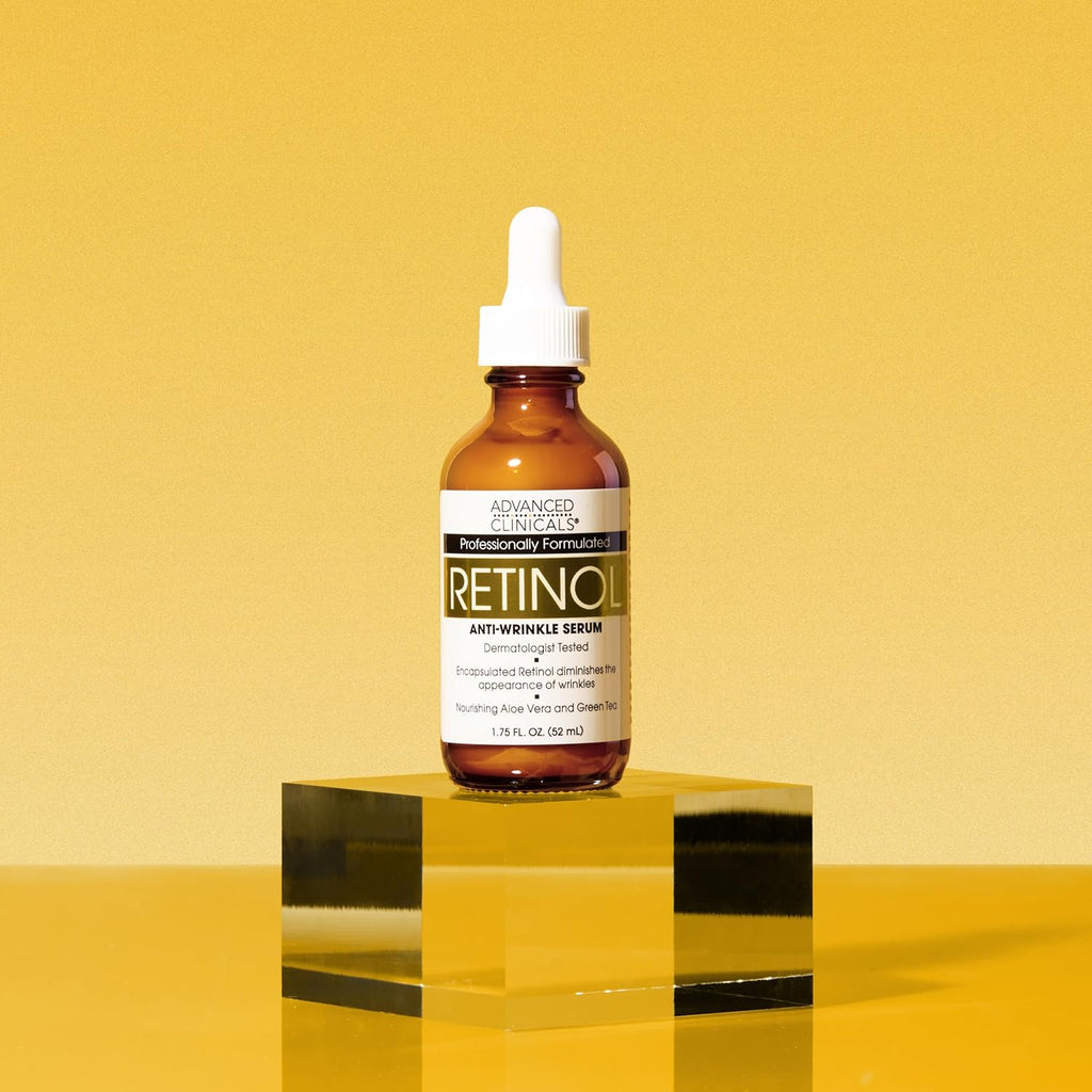 Advanced Clinicals Retinol Serum For Face | Visible Anti Aging Retinol Serum Skin Care Face Moisturizer With Vitamin E Helps Improve Look Of Wrinkles, Fine Lines, & Uneven Skin Tone, 2-Pack