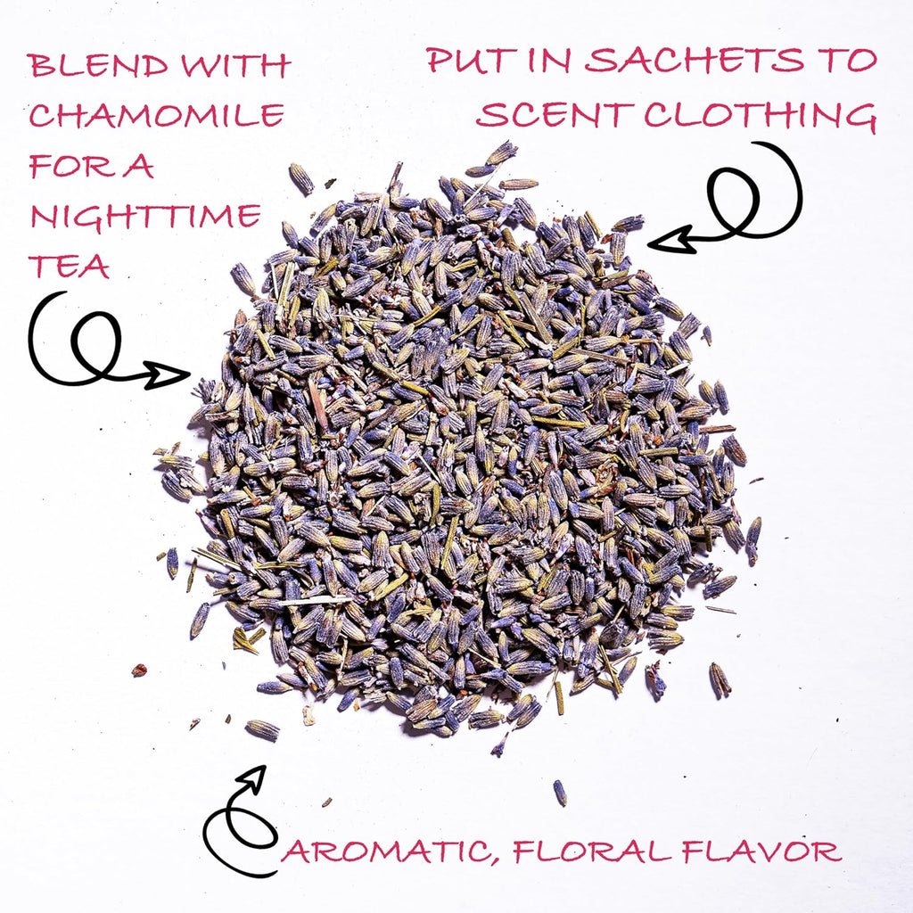 Worldwide Botanicals Organic Lavender Flowers, 1 lb, Pure European Lavender buds, Perfect for Aromatherapy, Sachets, Wedding celebrations, Tea flavoring, Eye pillows Scenting The Home