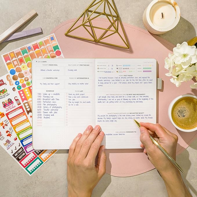 Clever Fox Self-Care Journal – Daily Reflection Notebook – Mental Health & Personal Development Planner, Meditation & Mood Log, A5 (Seashell)