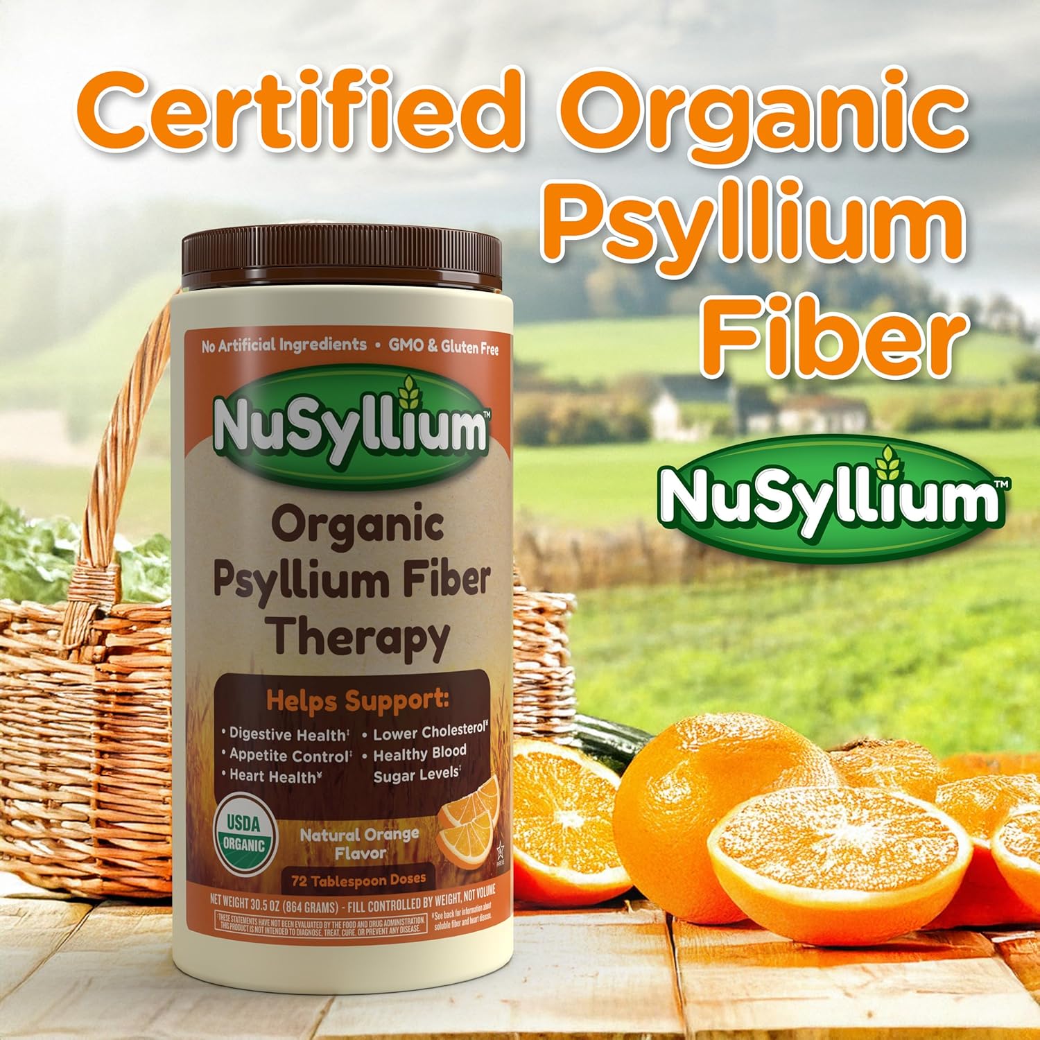 Psyllium Husk Powder, Organic, 21 Oz (Pack of 2) Dietary Fiber Supplement with Brown Sugar, Helps Promote Digestive Health* & Appetite Control* Non-GMO, Gluten Free, Unflavored, 85 Servings